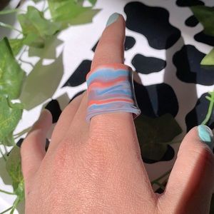 🪐space marble ring!🪐